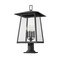 Z-Lite Rainer 4 Light Outdoor Pier Mounted Fixture, 13.5in. W x 26.25in. H, Black 5015PHBR-533PM-BK - alternate 3